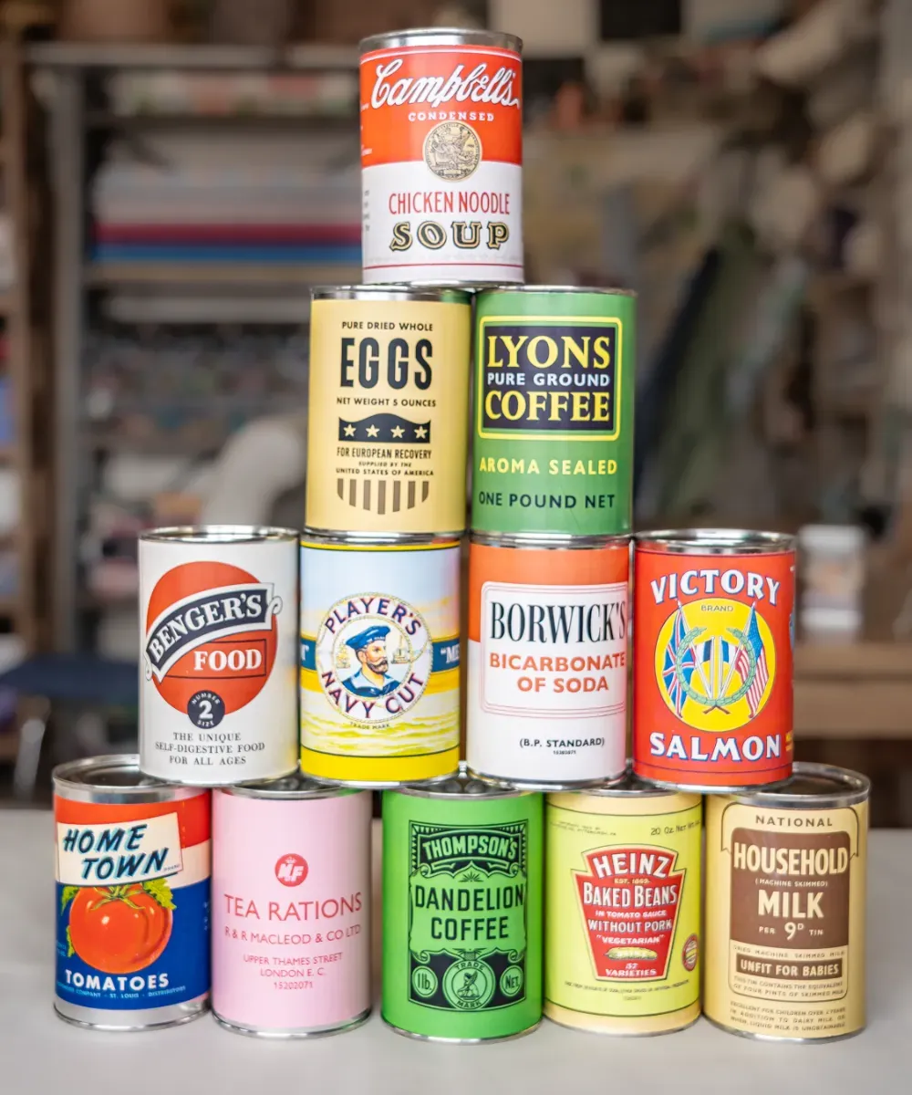 20250811-BJC09060-2 12 WW2 Food Can Replicas - Image 1